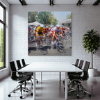 Radsportveranstaltung Bunte Trikots Impressionistische Darstellung