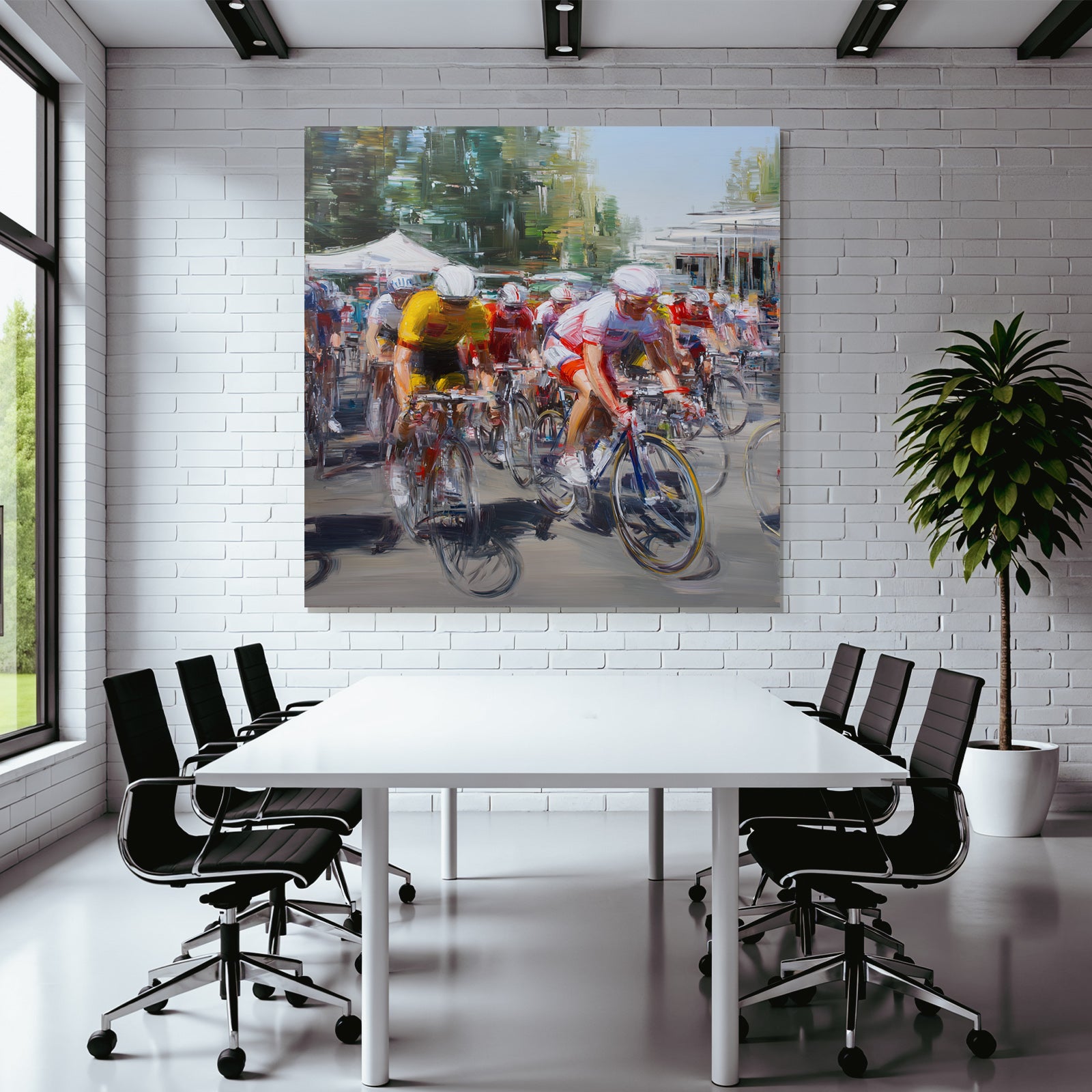 Radsportveranstaltung Bunte Trikots Impressionistische Darstellung