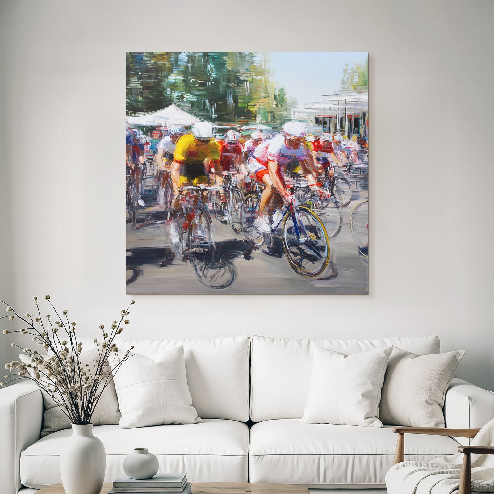 Radsportveranstaltung Bunte Trikots Impressionistische Darstellung