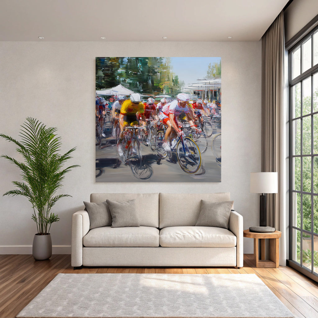 Radsportveranstaltung Bunte Trikots Impressionistische Darstellung