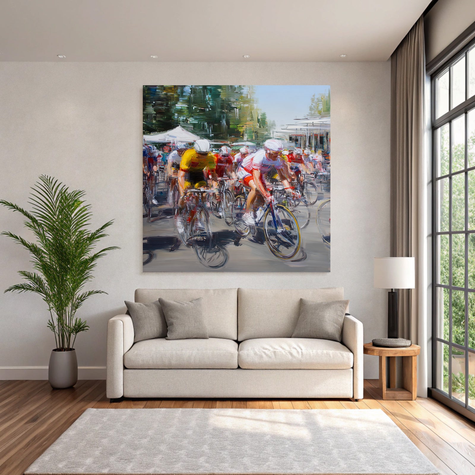 Radsportveranstaltung Bunte Trikots Impressionistische Darstellung