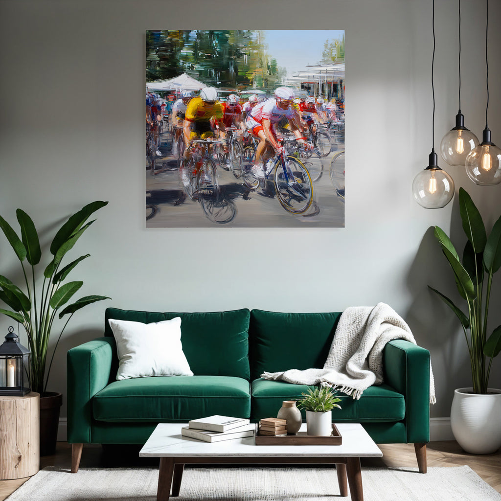 Radsportveranstaltung Bunte Trikots Impressionistische Darstellung
