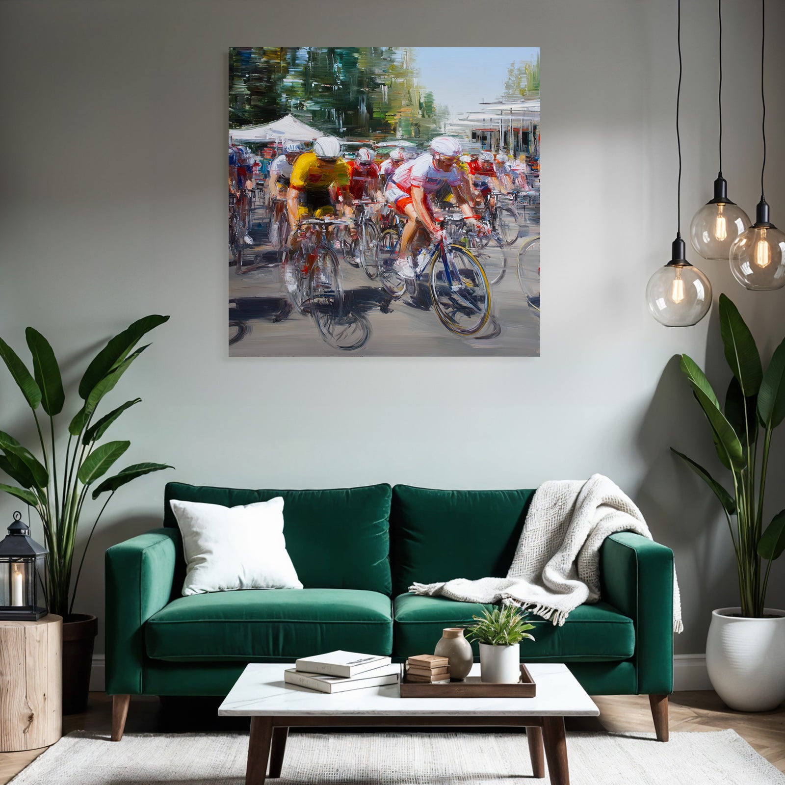Radsportveranstaltung Bunte Trikots Impressionistische Darstellung