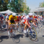 Radsportveranstaltung Bunte Trikots Impressionistische Darstellung | Sport und Bewegung | Themen und Hobbys