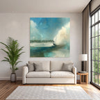 Surfen Im Meer Mit Wasser Spray Impressionistische Stil