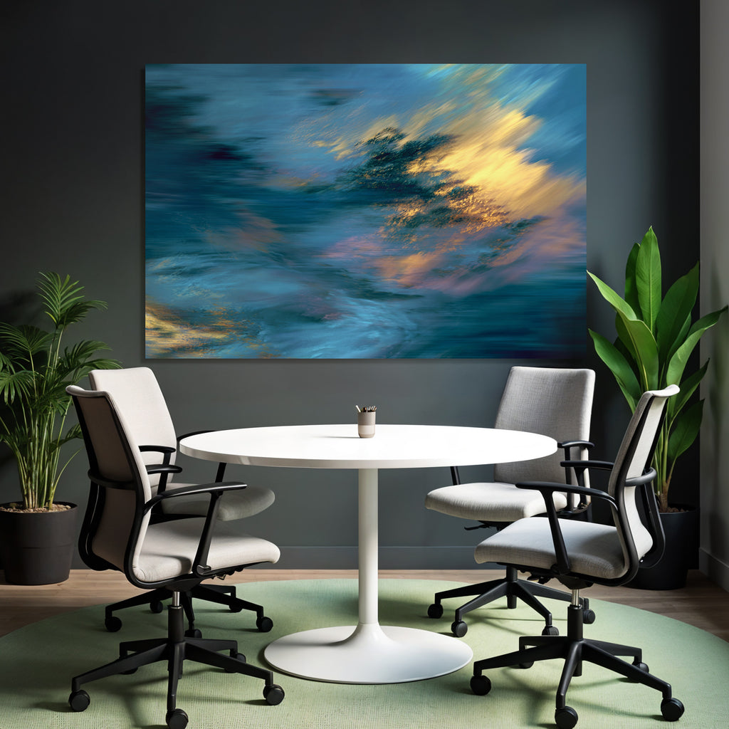 Abstrakte Repräsentation Swirling Farben Blau Teal Gold Rosa