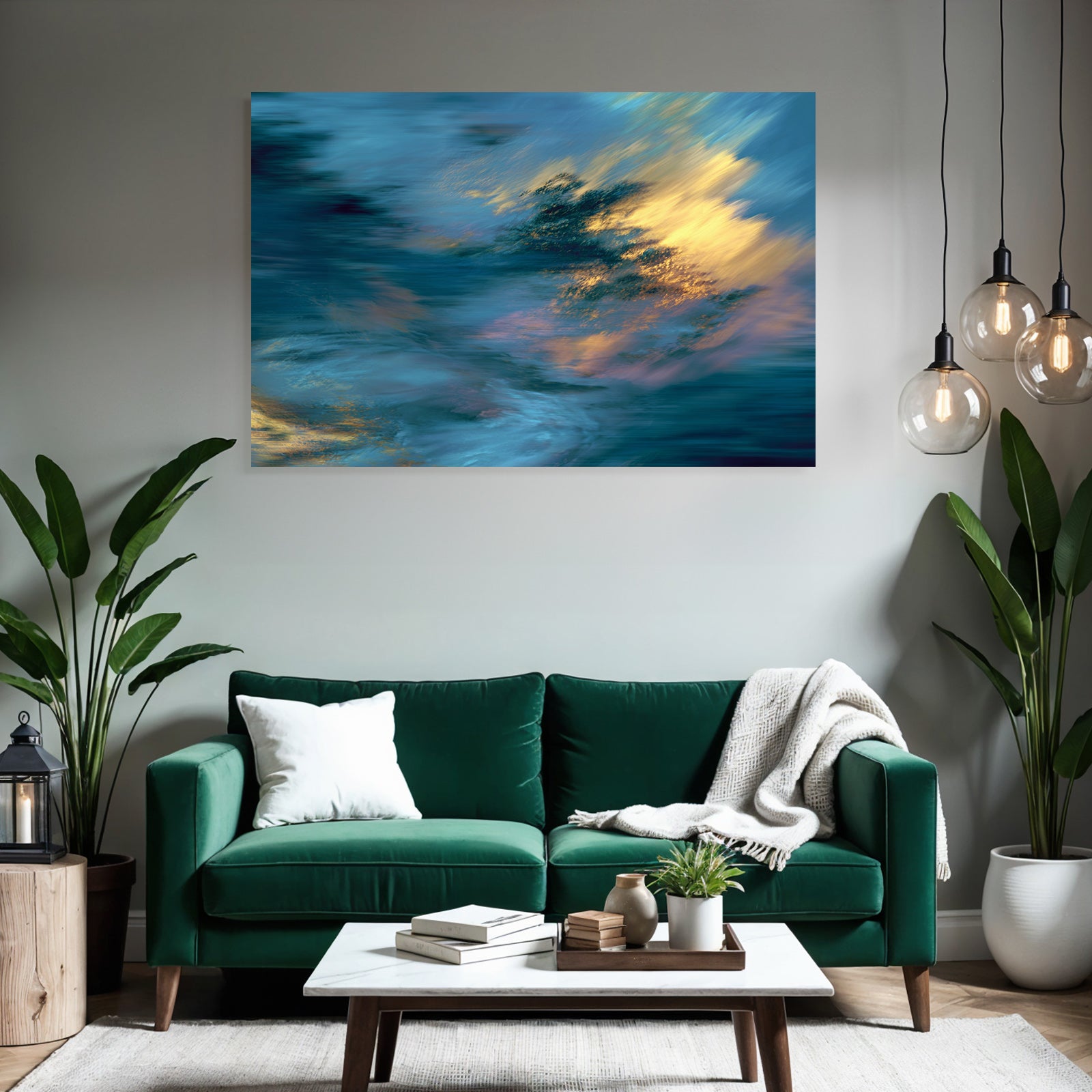 Abstrakte Repräsentation Swirling Farben Blau Teal Gold Rosa