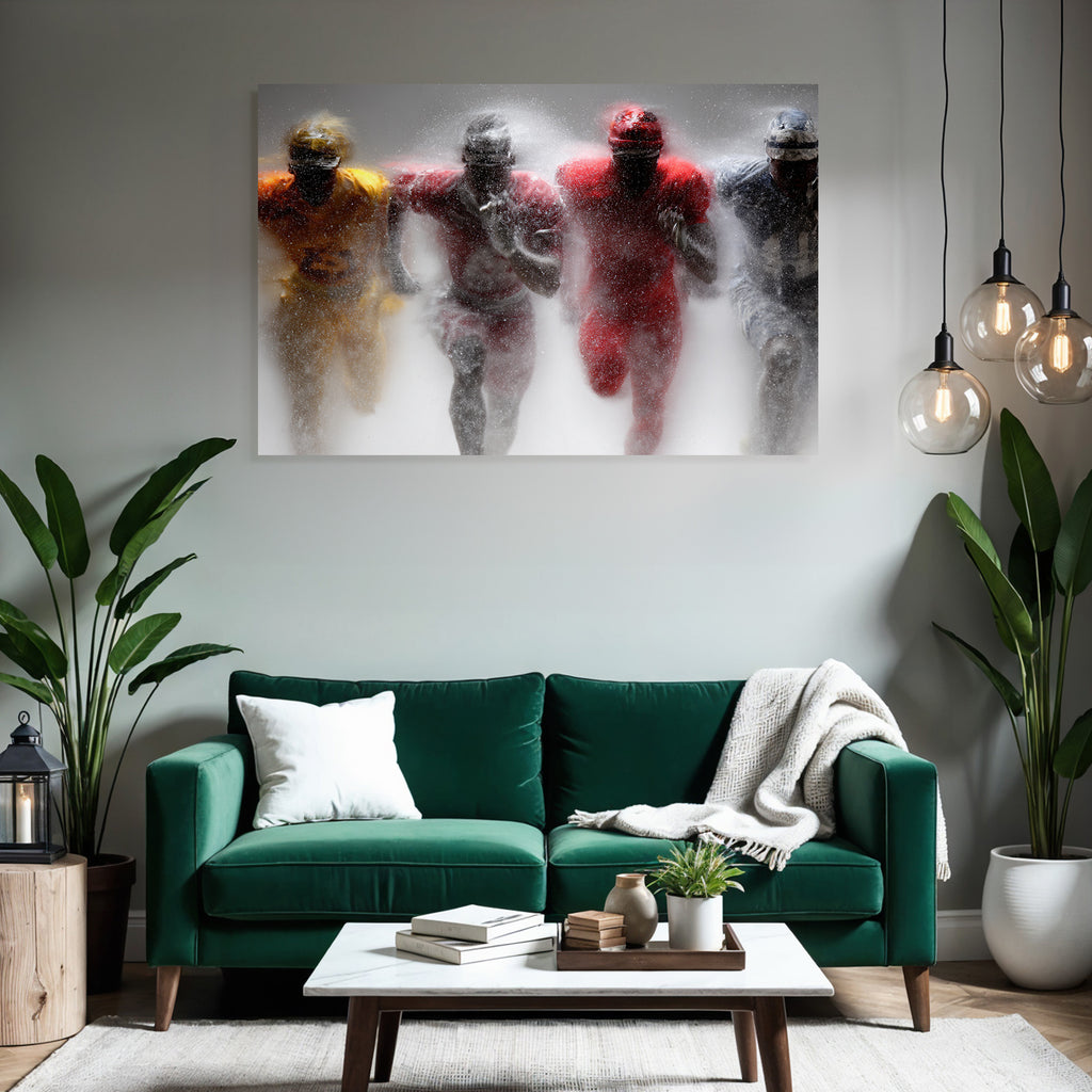 Athleten In Bewegung Spritziger Sport Background Fussballspieler