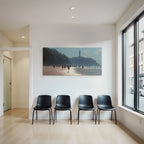 Beach Scene Mit Leuten Und Leuchtturm An Einem Sonnigen Tag