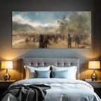 Belebtes Strand Event Mit Hazy Effekt Sonniger Tag