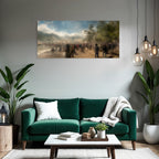 Belebtes Strand Event Mit Hazy Effekt Sonniger Tag