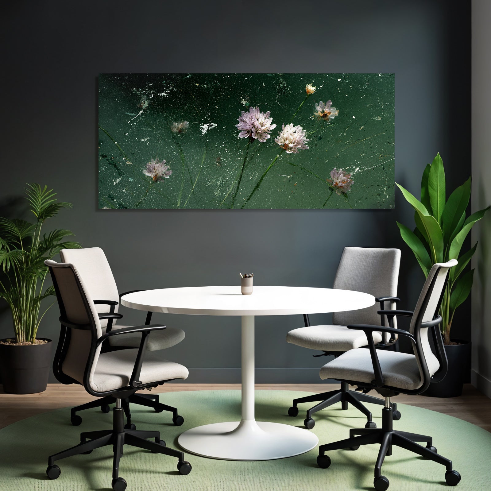 Blumen Auf Texturiertem Hintergrund In Naturlichen Farben