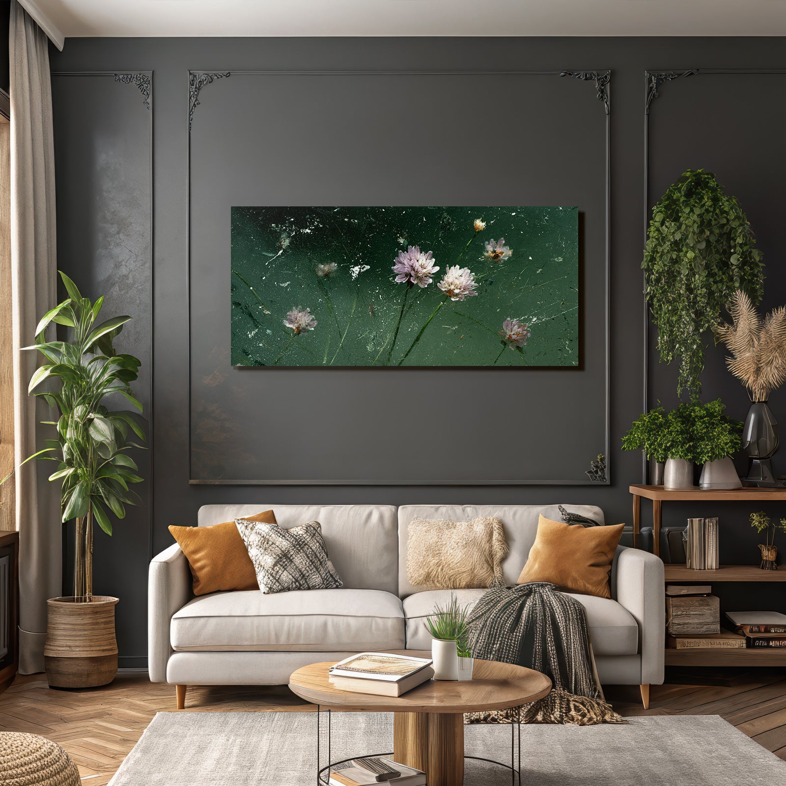 Blumen Auf Texturiertem Hintergrund In Naturlichen Farben