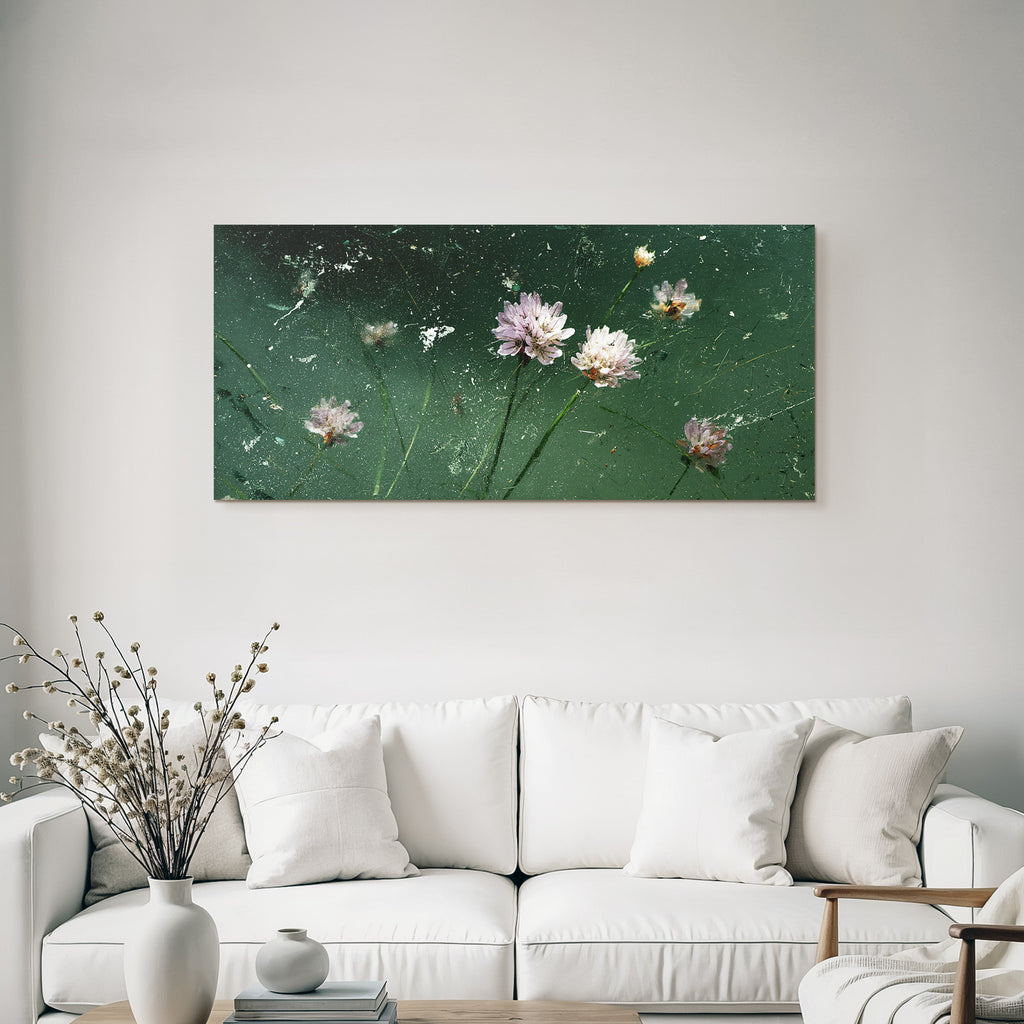 Blumen Auf Texturiertem Hintergrund In Naturlichen Farben