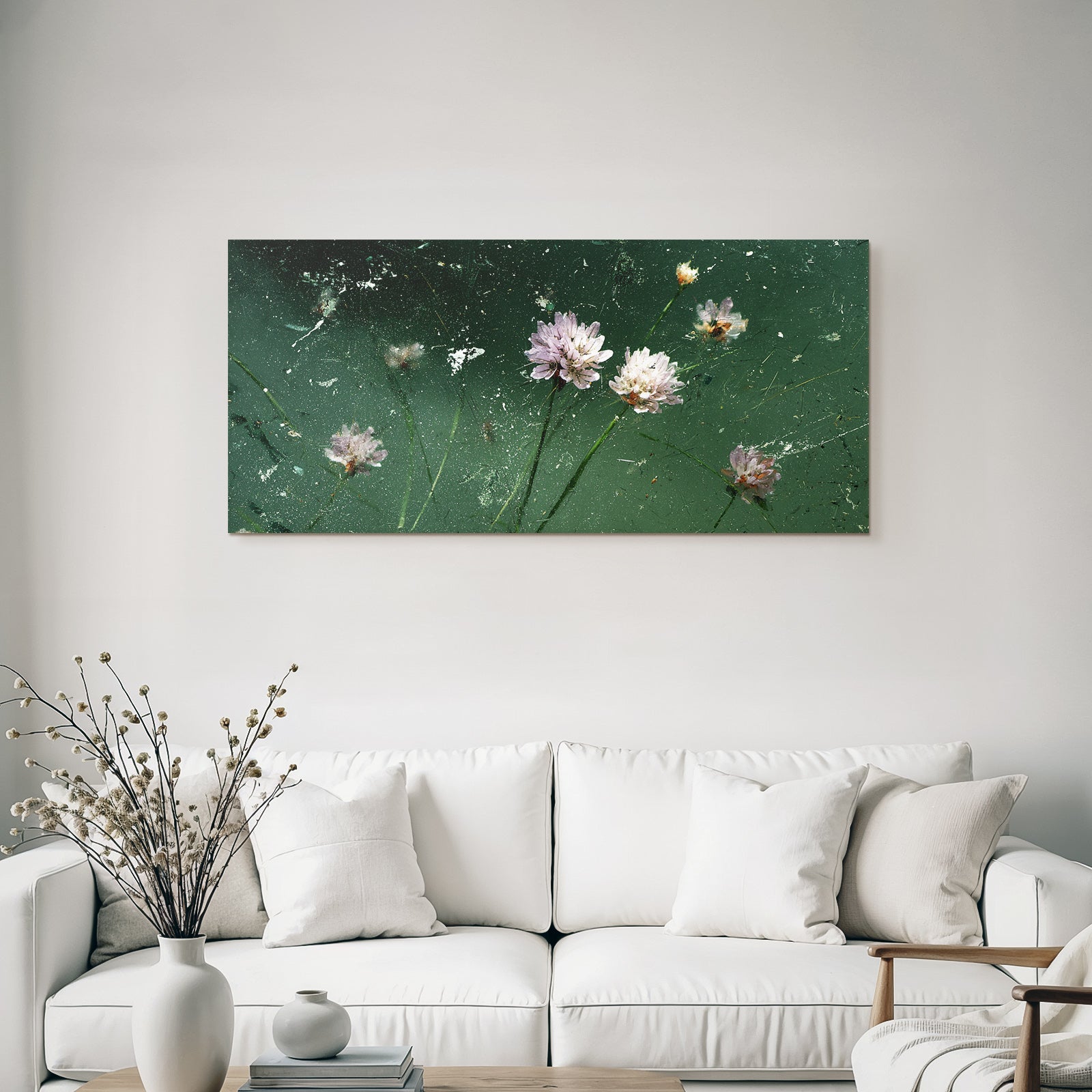 Blumen Auf Texturiertem Hintergrund In Naturlichen Farben