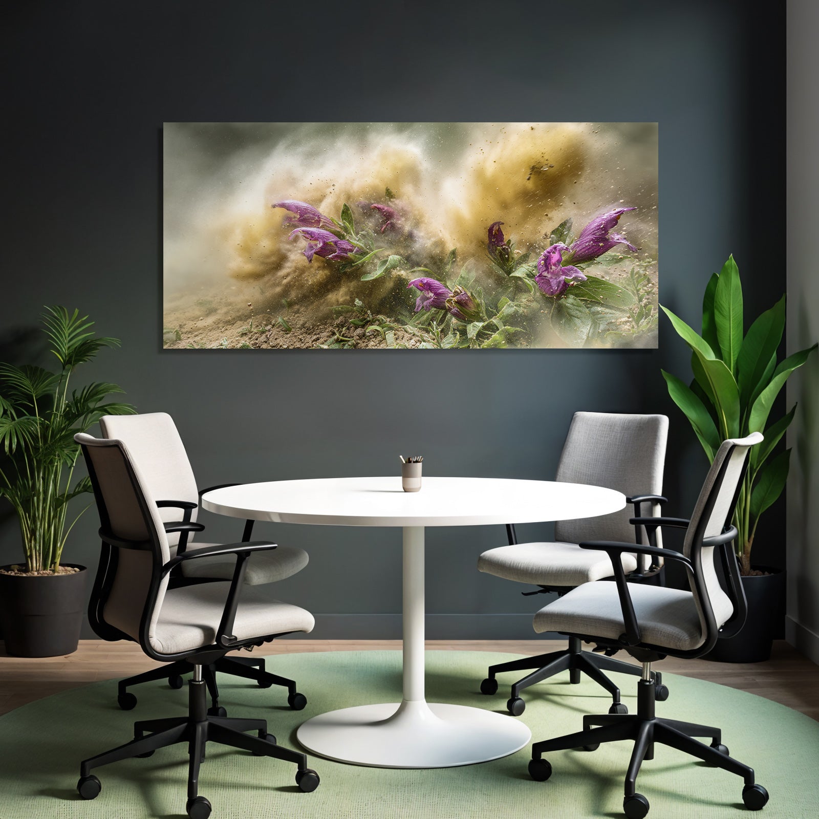 Blumen Im Sturm Dramatische Bewegung Und Textur