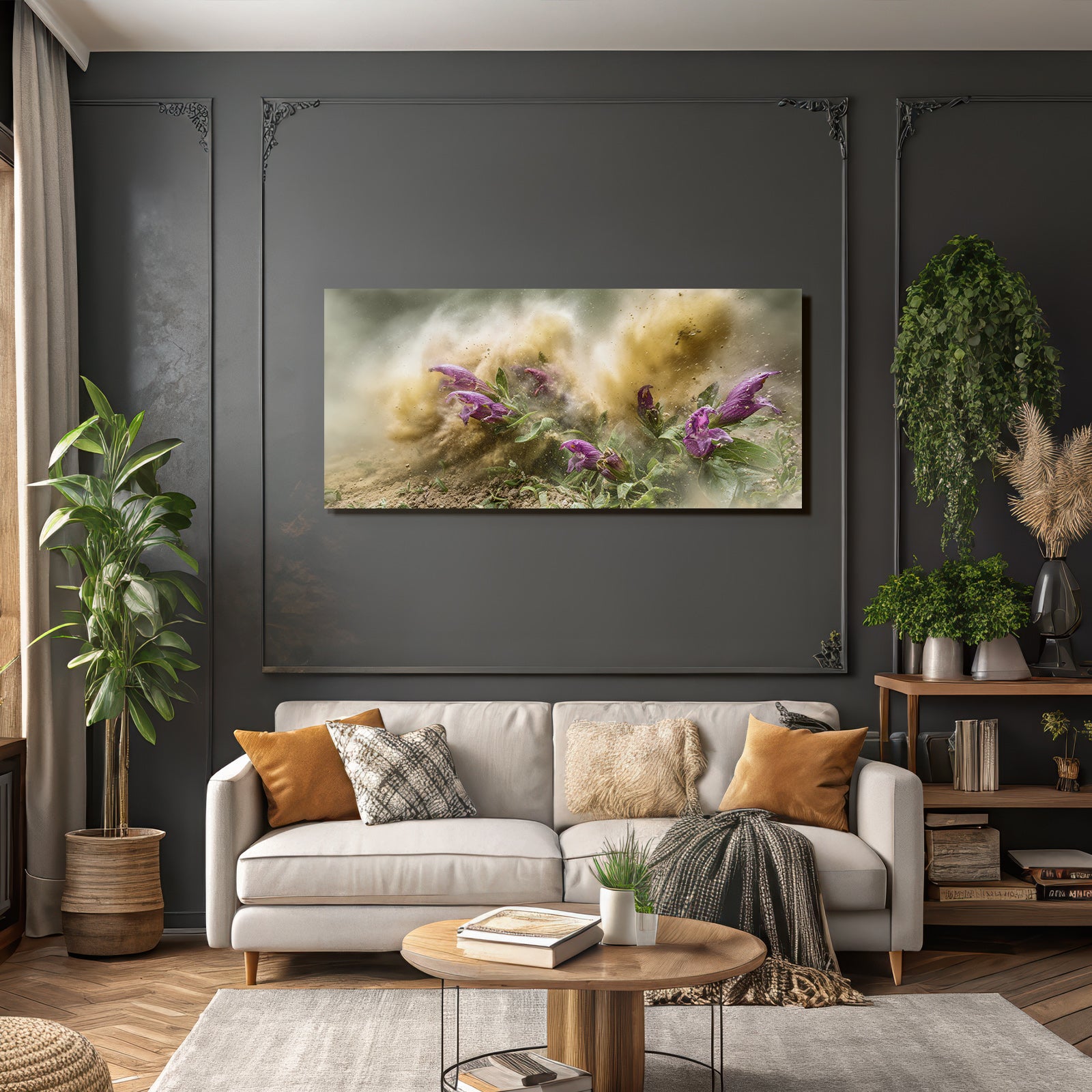 Blumen Im Sturm Dramatische Bewegung Und Textur