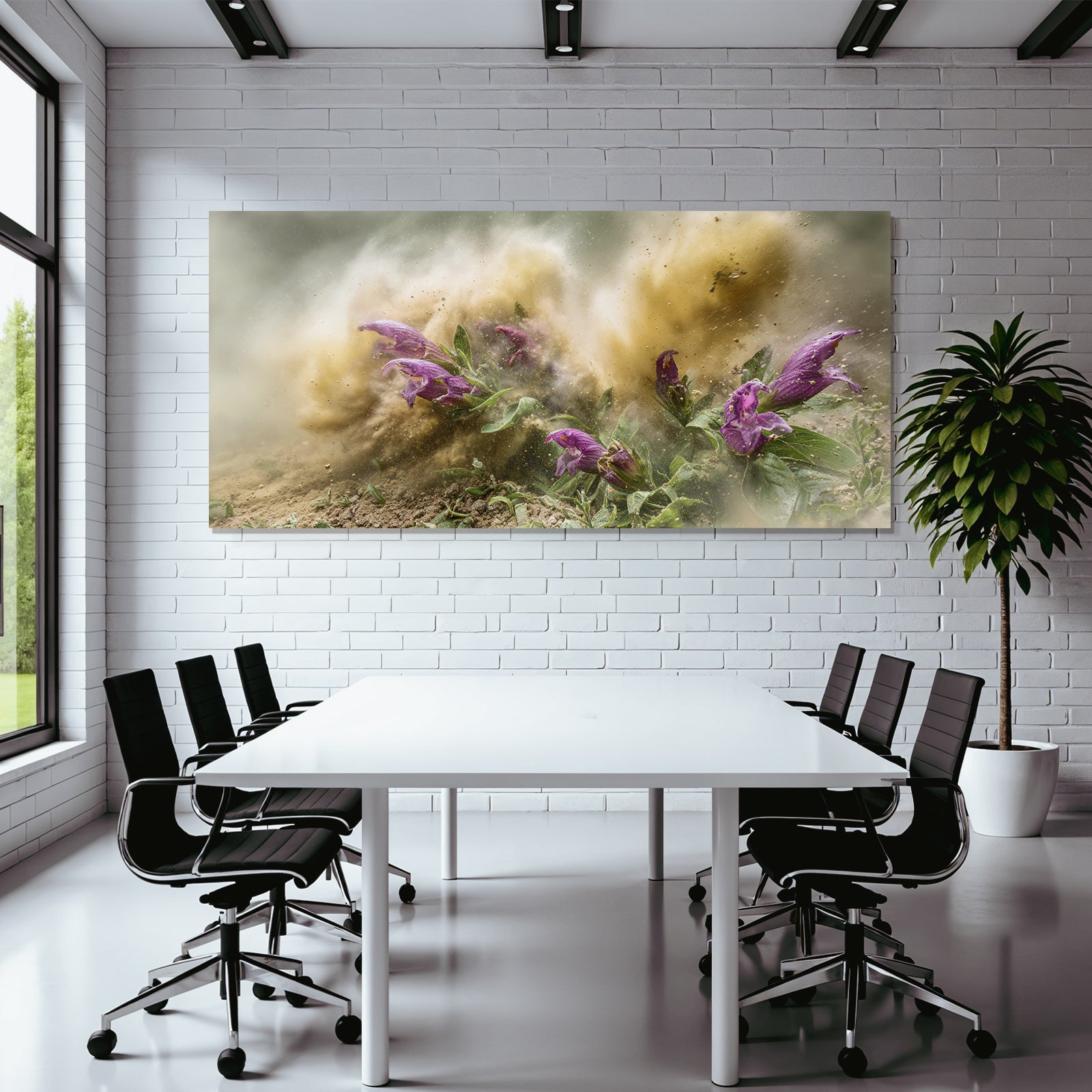 Blumen Im Sturm Dramatische Bewegung Und Textur