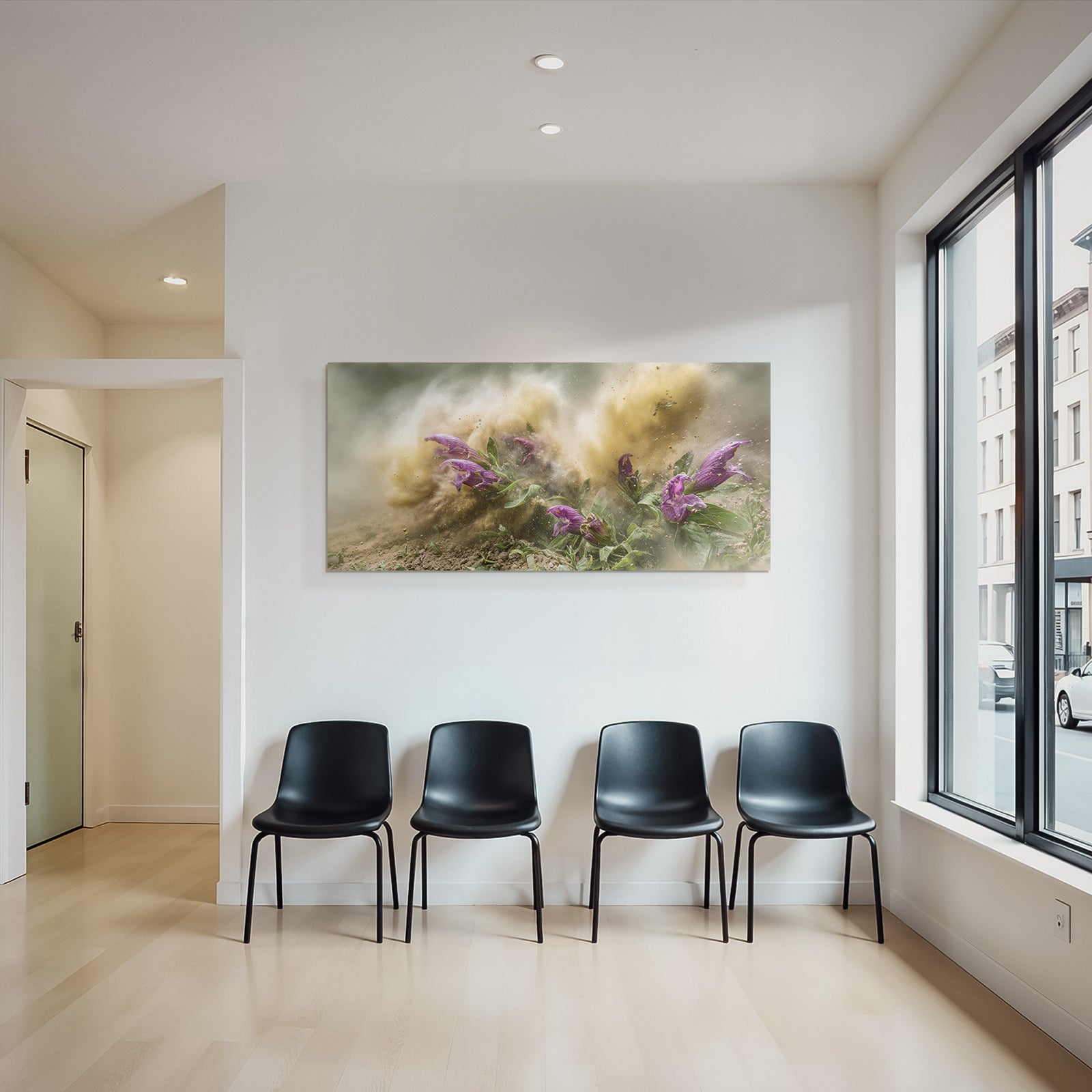Blumen Im Sturm Dramatische Bewegung Und Textur
