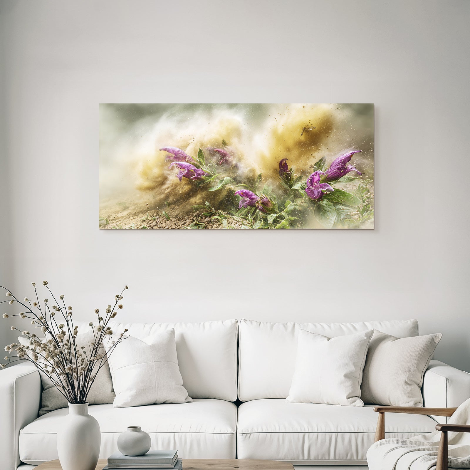 Blumen Im Sturm Dramatische Bewegung Und Textur