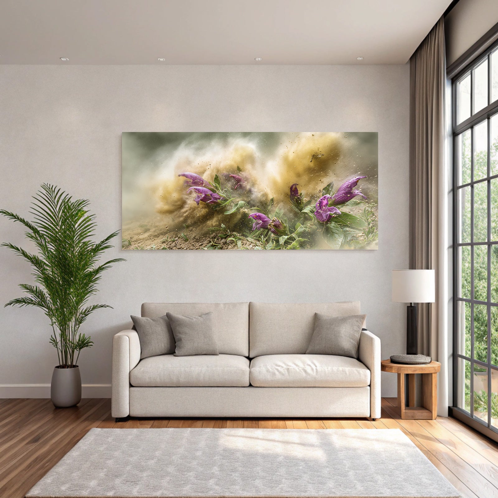 Blumen Im Sturm Dramatische Bewegung Und Textur