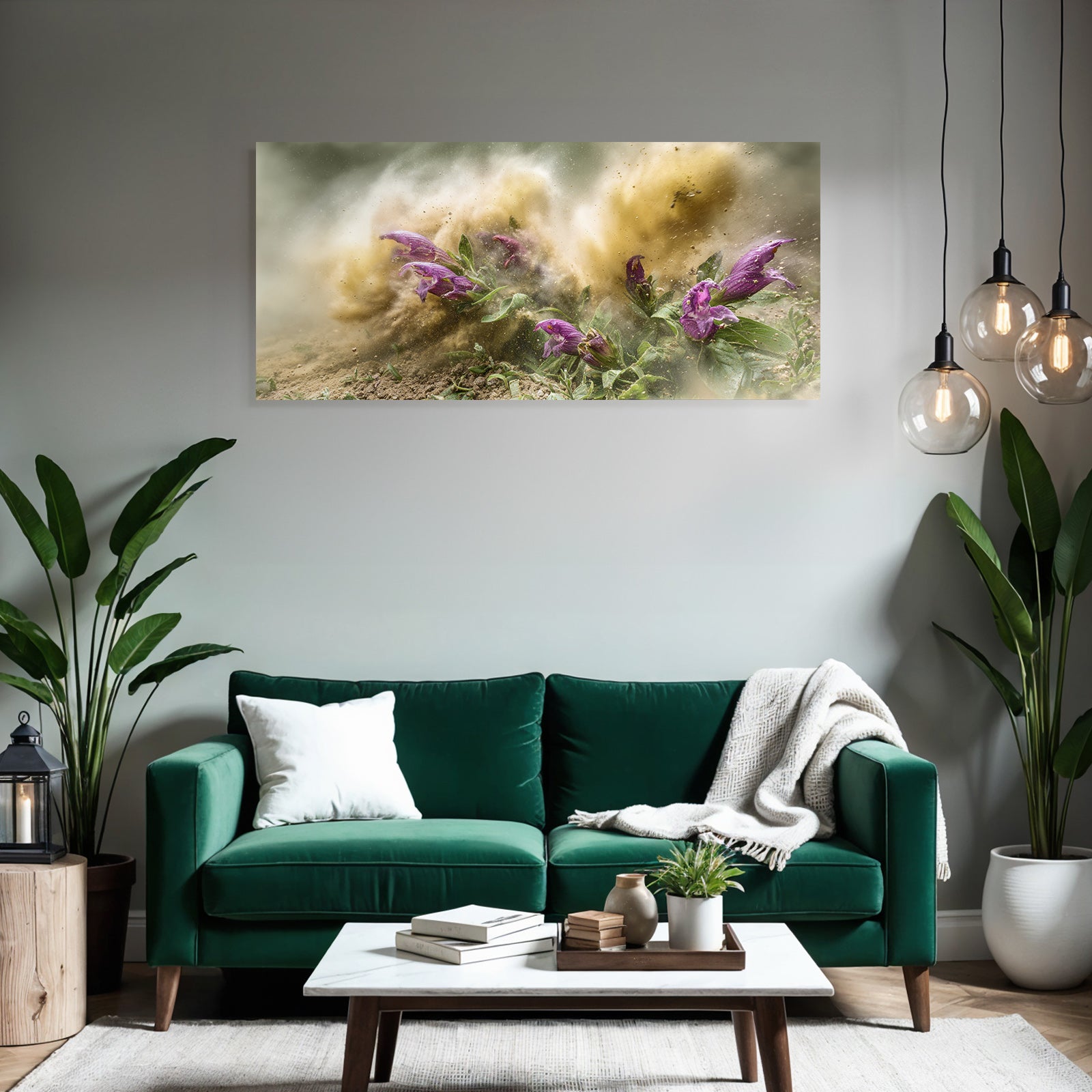 Blumen Im Sturm Dramatische Bewegung Und Textur