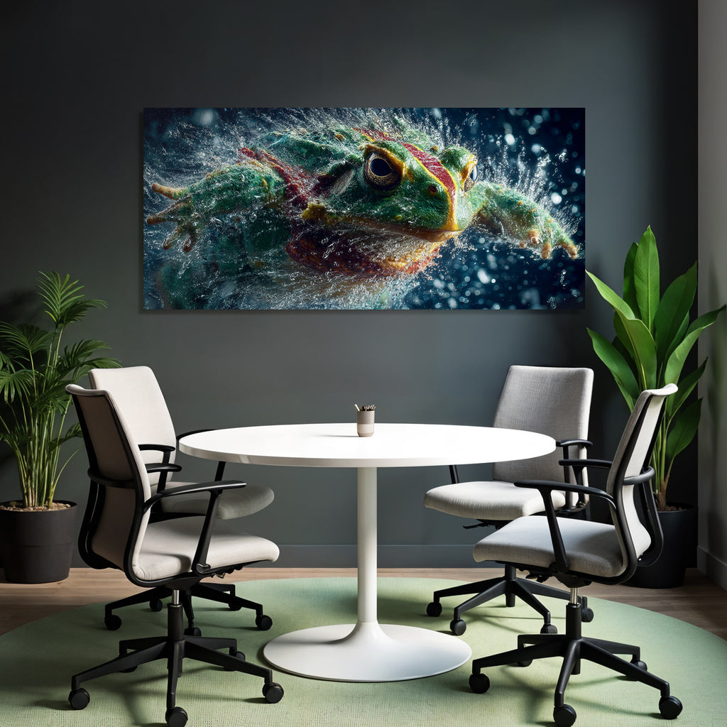 Bunte Frog Splashing Im Wasser