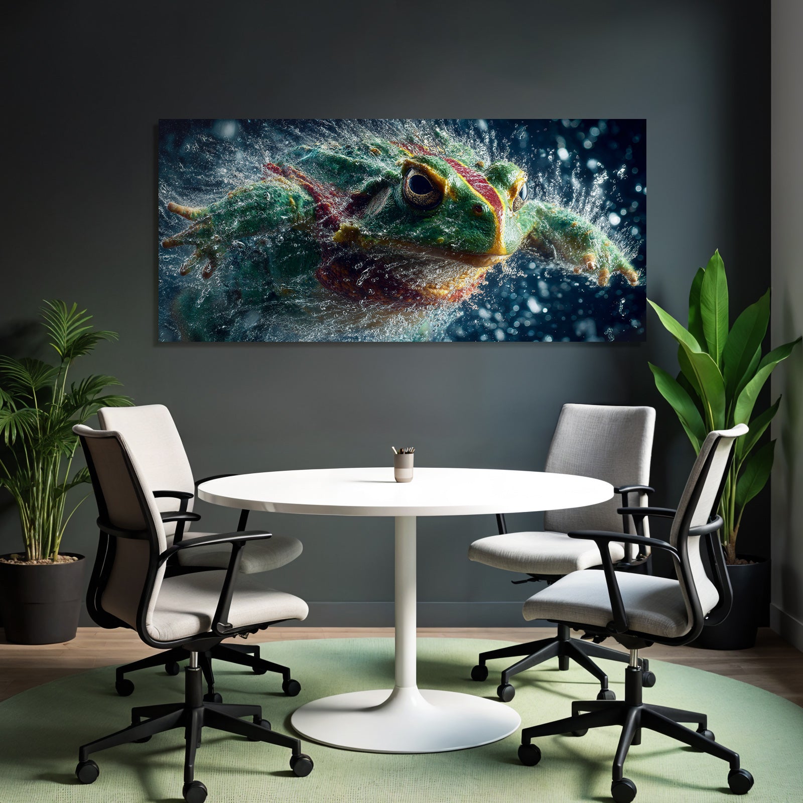 Bunte Frog Splashing Im Wasser