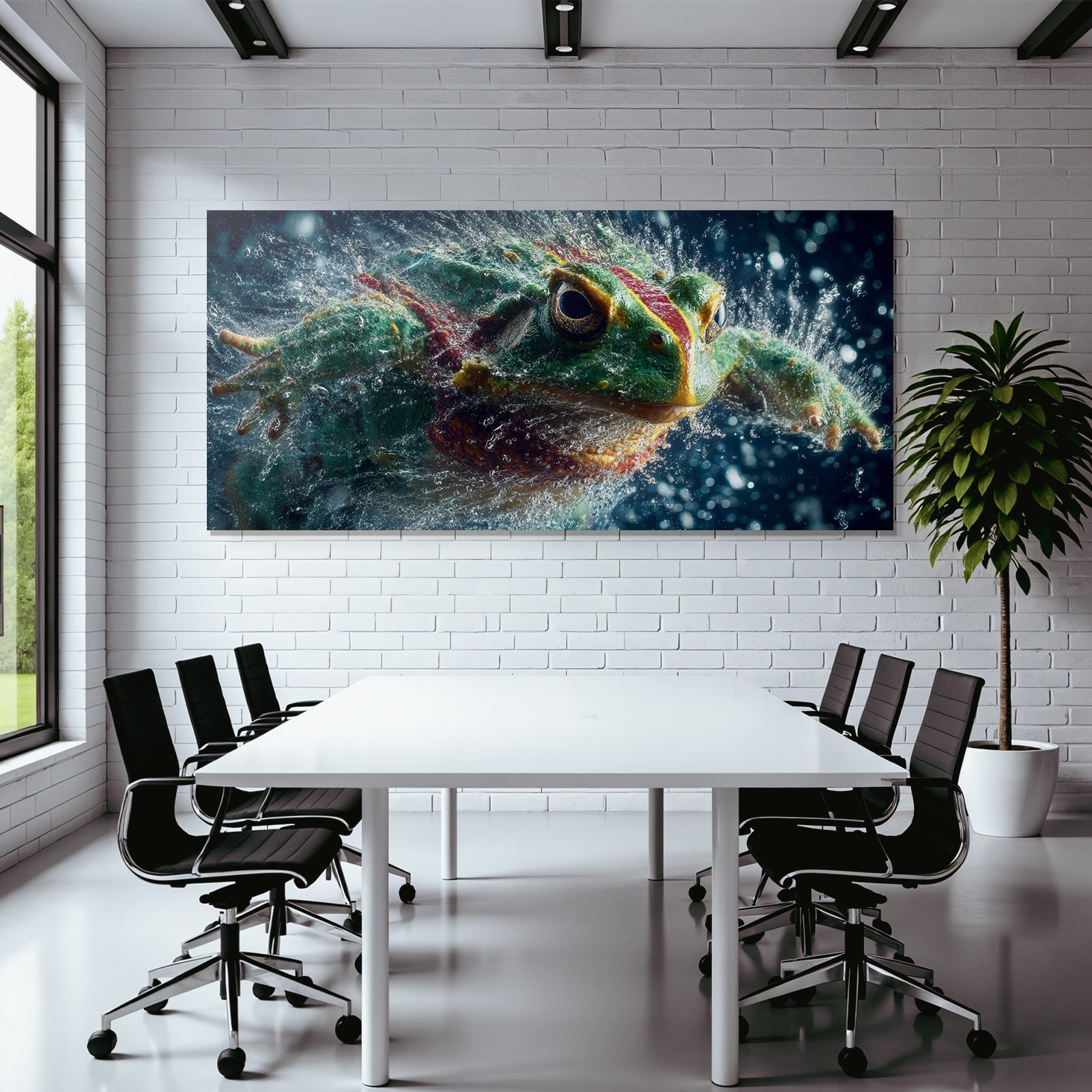 Bunte Frog Splashing Im Wasser