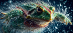 Bunte Frog Splashing Im Wasser | Sport und Bewegung | Themen und Hobbys