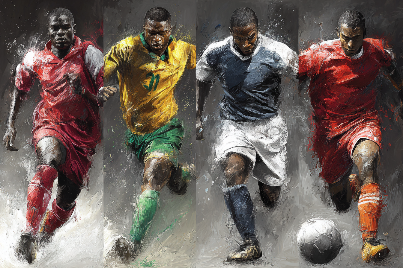 Dynamische Fussballspieler Im Sportlichen Lauf Abstract Hintergrund | Sport und Bewegung | Themen und Hobbys