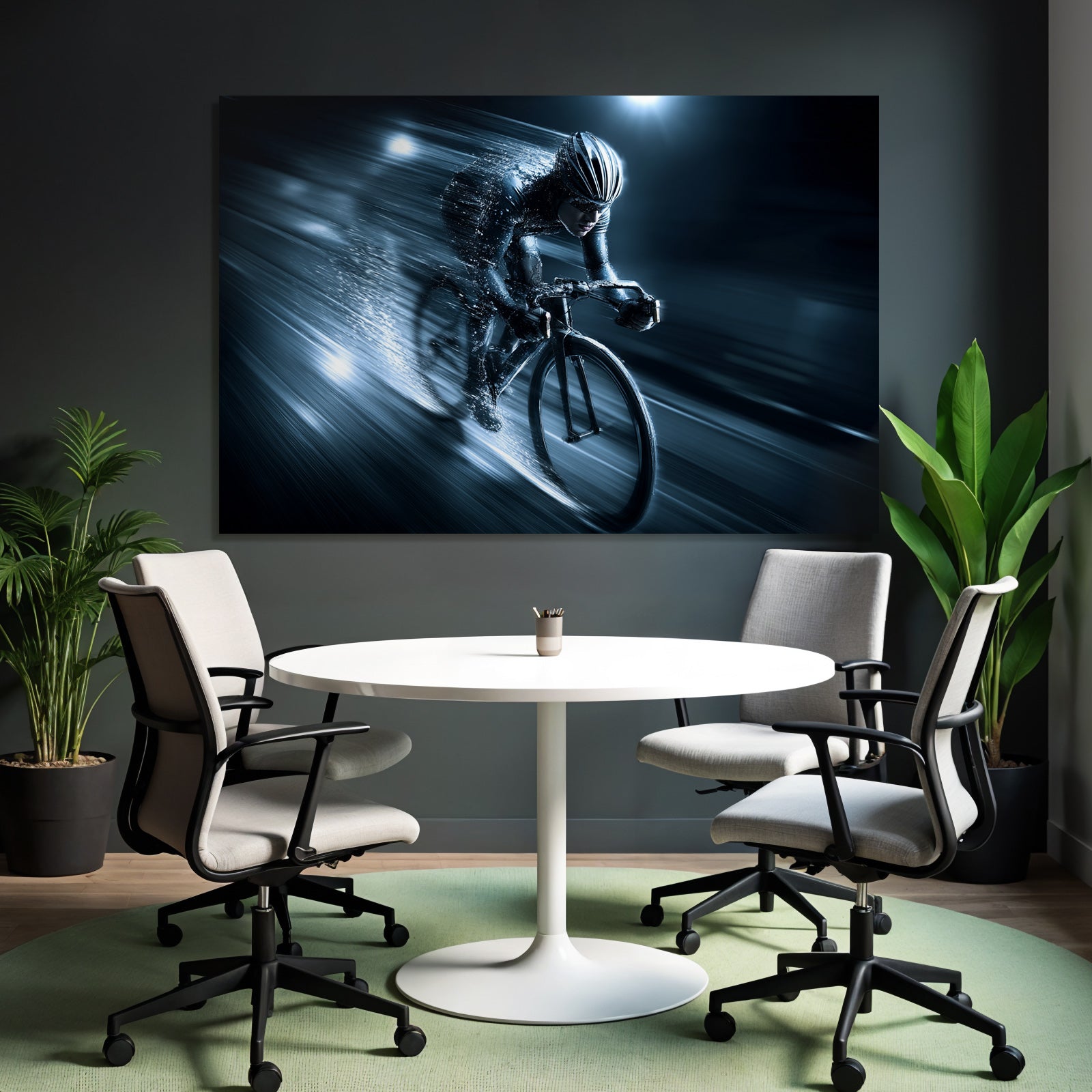 Dynamische Radsportler Im Geschwindigkeitsspiel Mit Blur Effekt