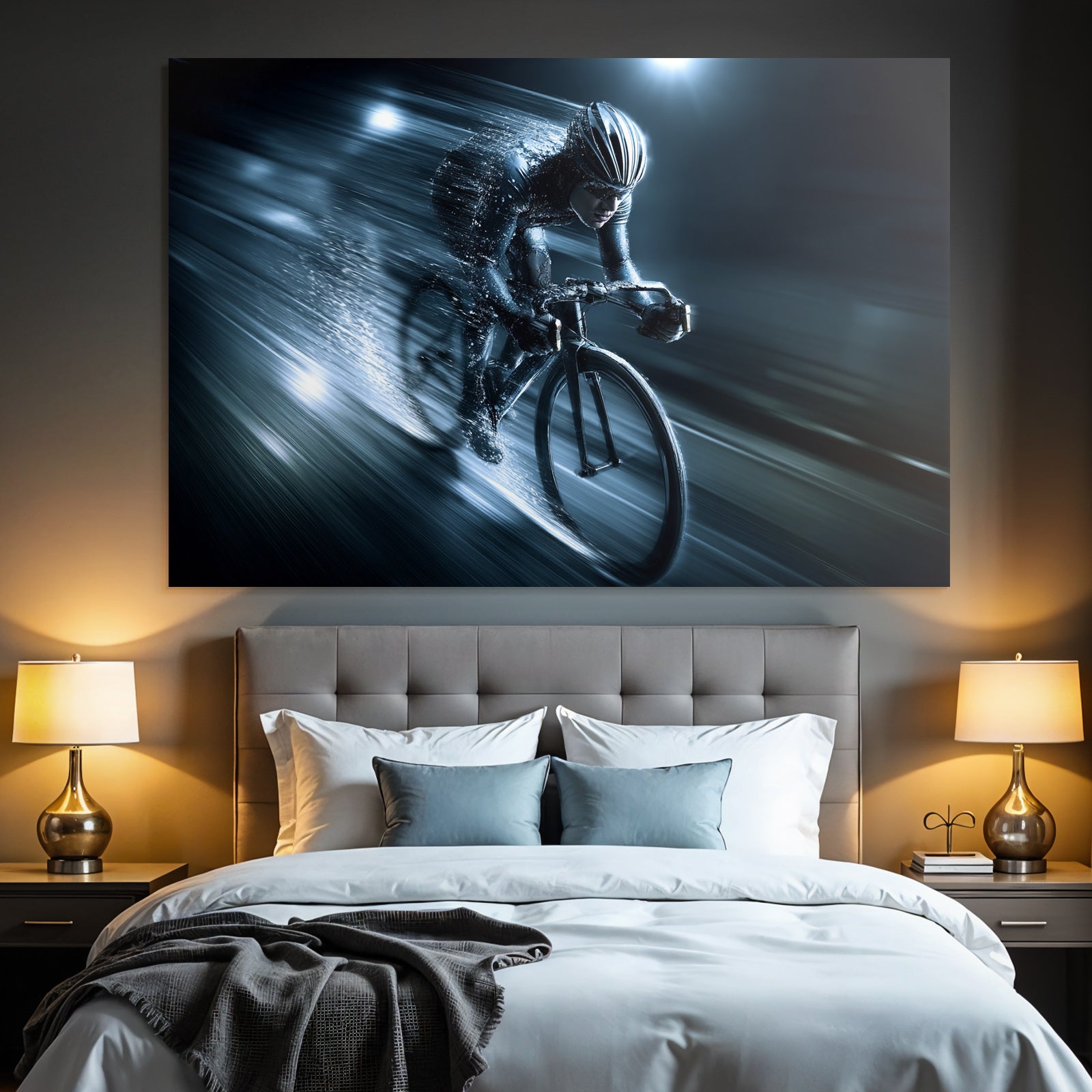 Dynamische Radsportler Im Geschwindigkeitsspiel Mit Blur Effekt
