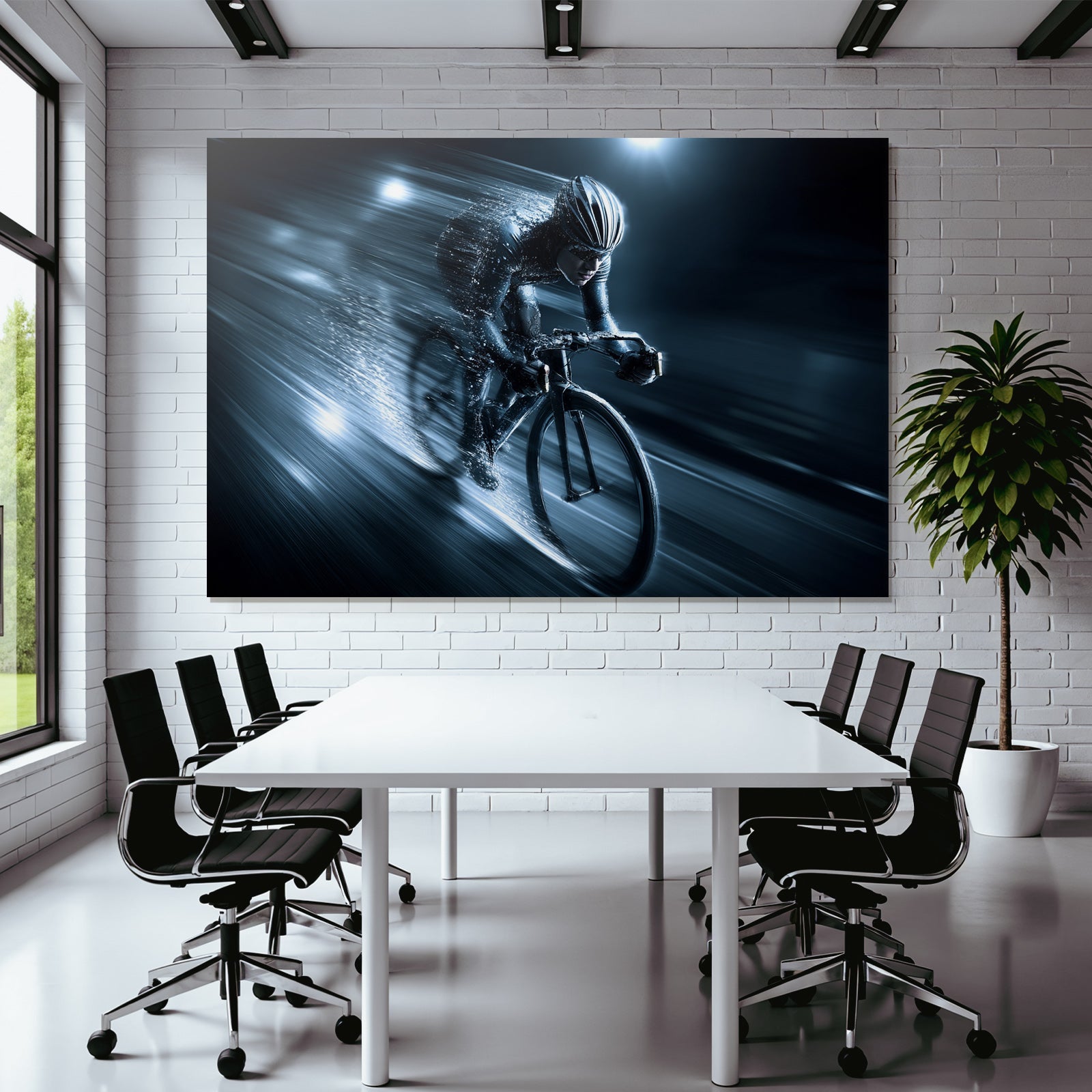 Dynamische Radsportler Im Geschwindigkeitsspiel Mit Blur Effekt