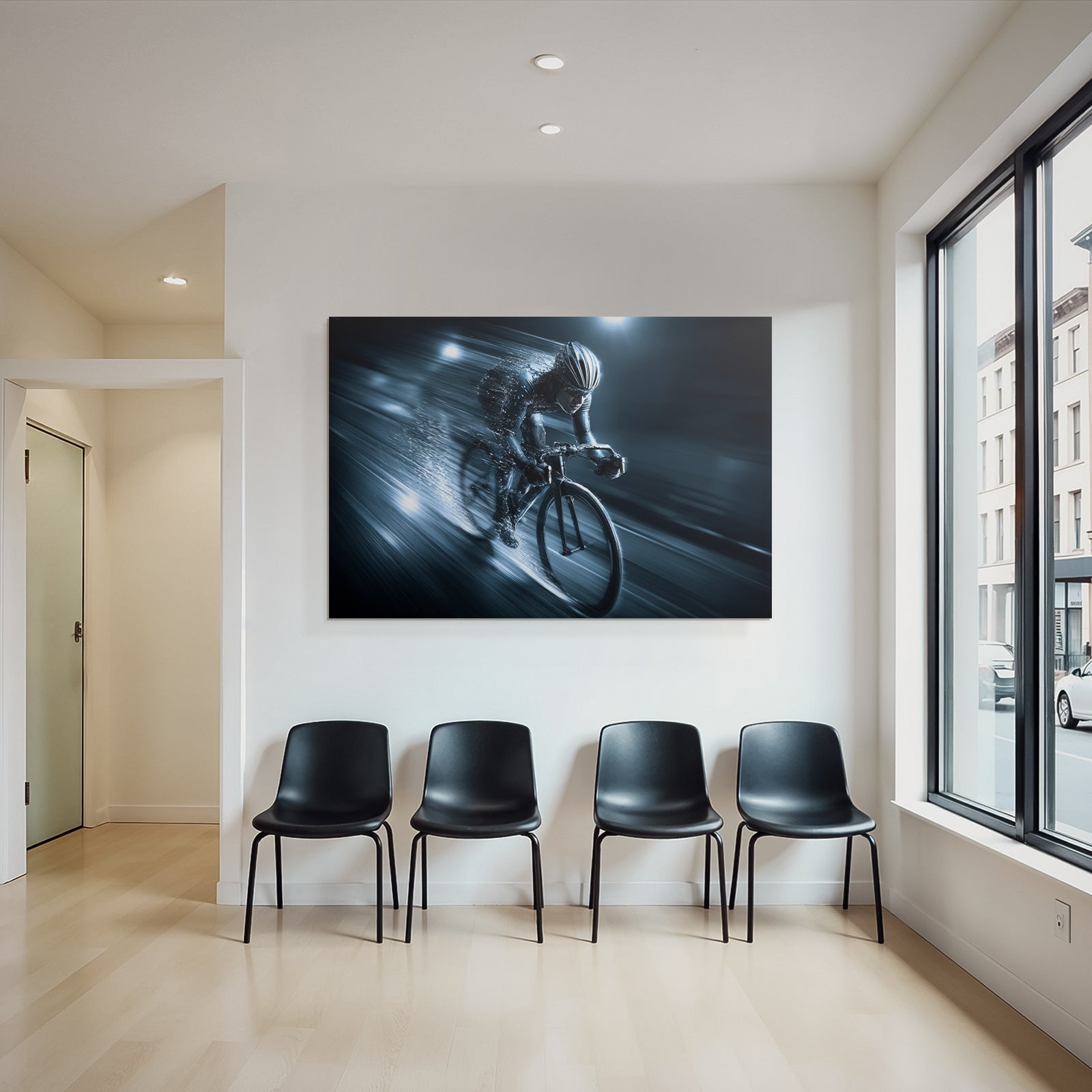 Dynamische Radsportler Im Geschwindigkeitsspiel Mit Blur Effekt