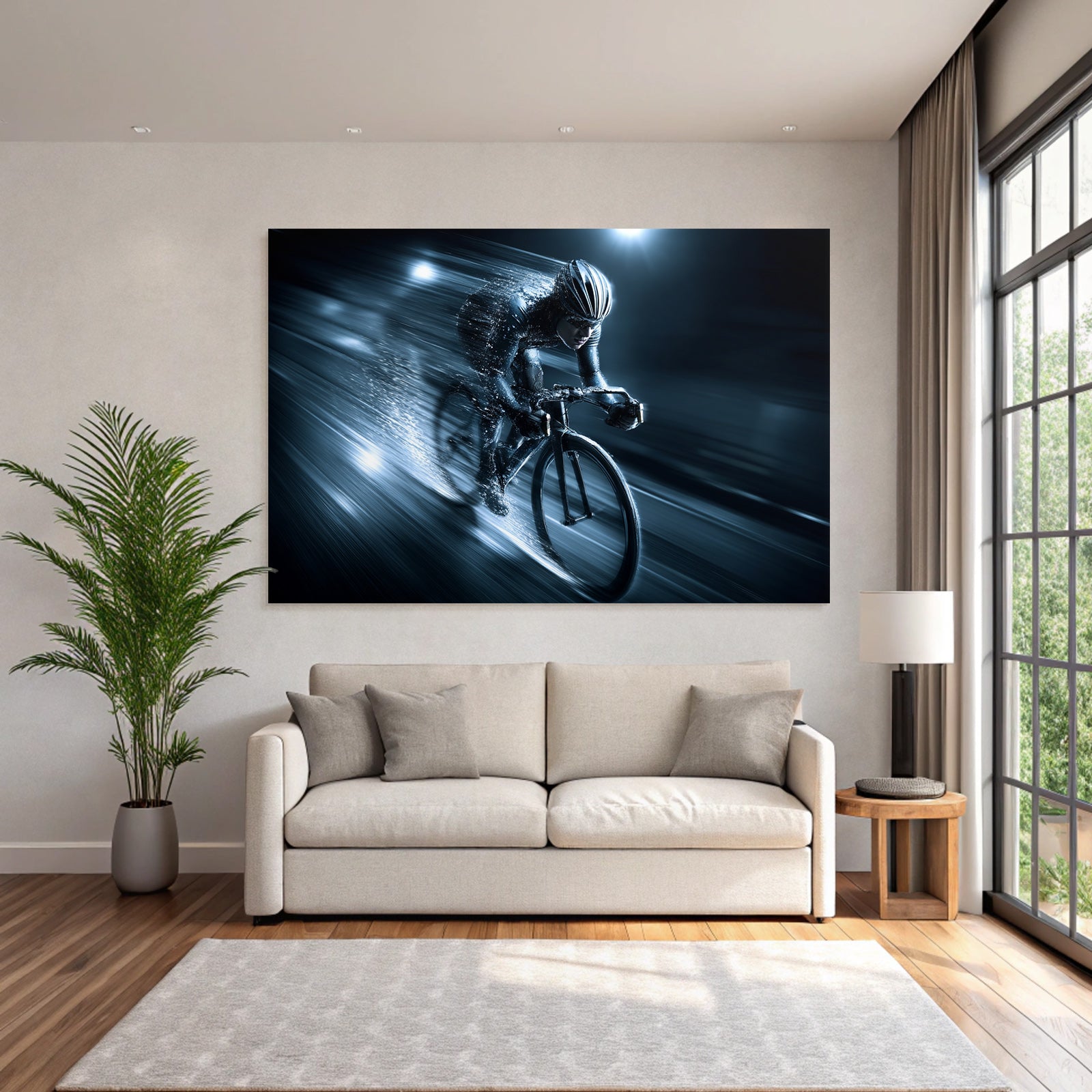 Dynamische Radsportler Im Geschwindigkeitsspiel Mit Blur Effekt