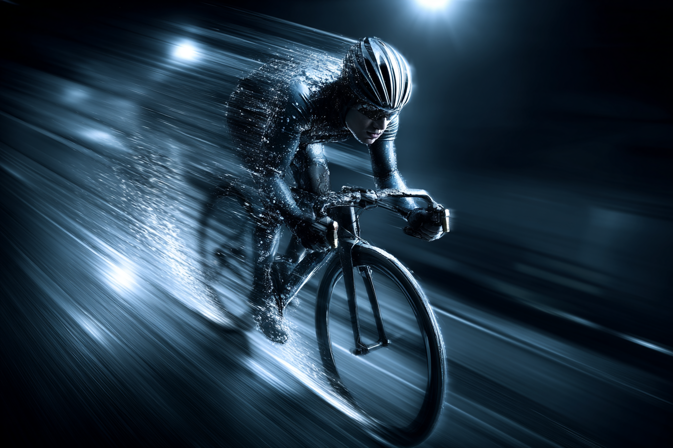 Dynamische Radsportler Im Geschwindigkeitsspiel Mit Blur Effekt | Sport und Bewegung | Themen und Hobbys