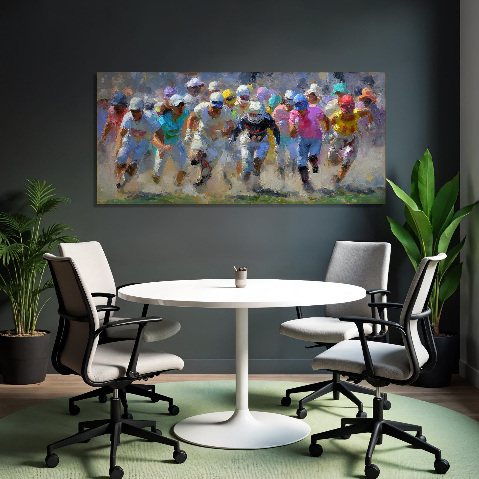 Dynamische Szene Von Sportlern Im Laufwettbewerb
