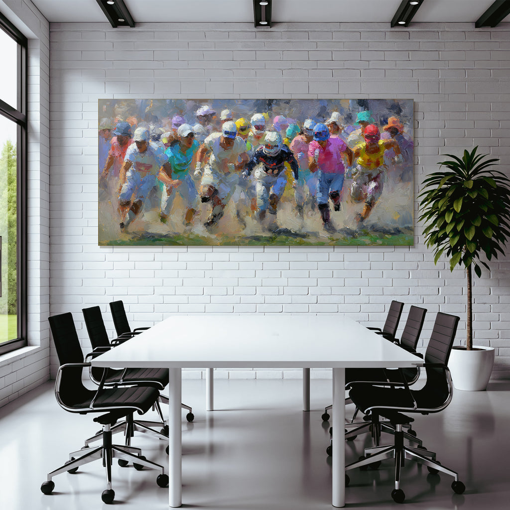 Dynamische Szene Von Sportlern Im Laufwettbewerb