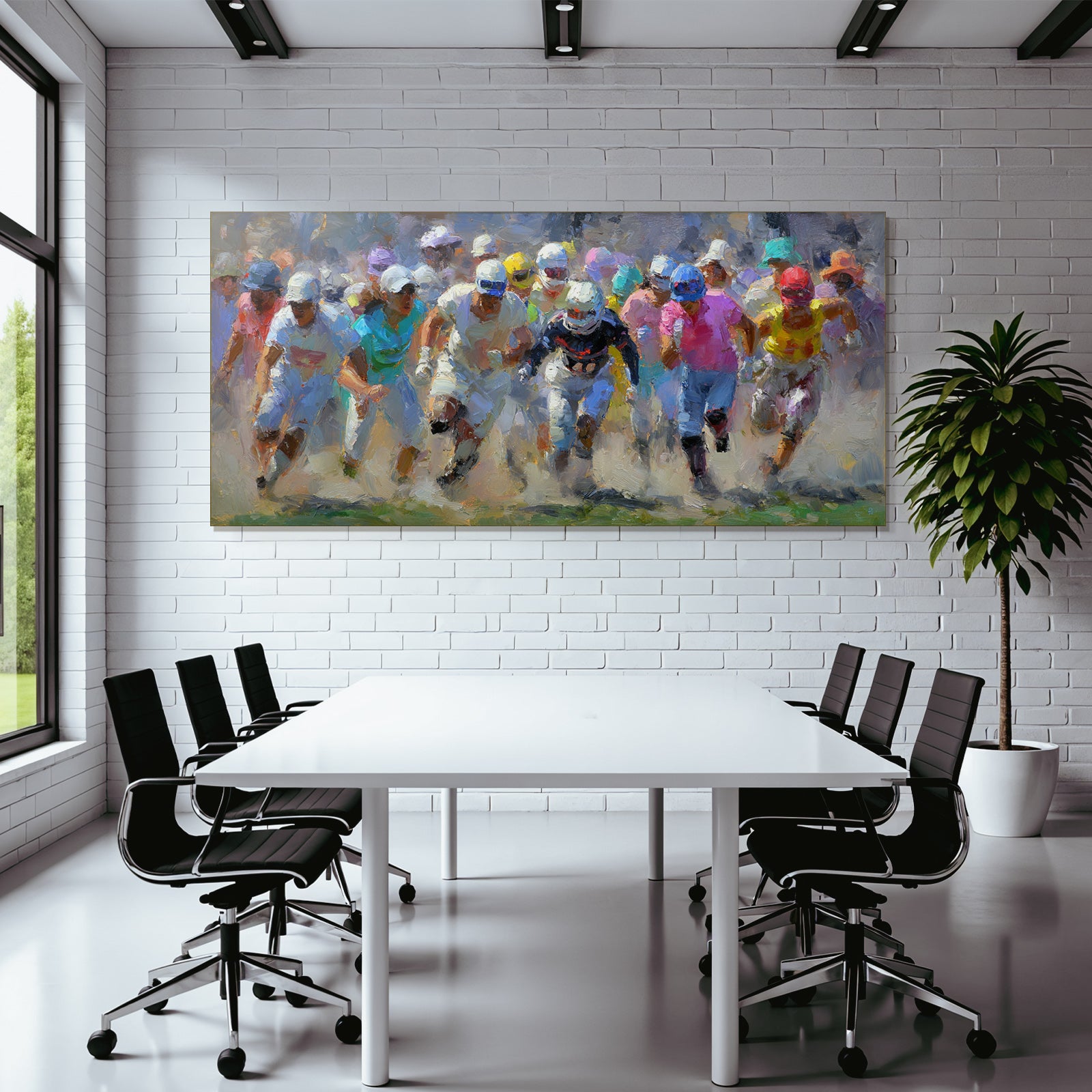 Dynamische Szene Von Sportlern Im Laufwettbewerb