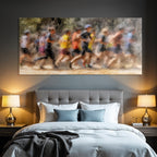 Gruppe Von Menschen Laeuft Joggt Race Event Kunststil