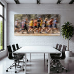 Gruppe Von Menschen Laeuft Joggt Race Event Kunststil