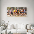 Gruppe Von Menschen Laeuft Joggt Race Event Kunststil