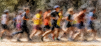 Gruppe Von Menschen Laeuft Joggt Race Event Kunststil | Sport und Bewegung | Themen und Hobbys