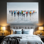 Gruppe Von Radsportlern Impressionistisches Stil Hazy Hintergrund