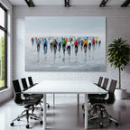 Gruppe Von Radsportlern Impressionistisches Stil Hazy Hintergrund