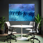 Laeufer In Bewegung Blau Purple Impressionistisch