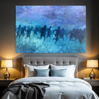 Laeufer In Bewegung Blau Purple Impressionistisch