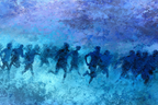 Laeufer In Bewegung Blau Purple Impressionistisch | Sport und Bewegung | Themen und Hobbys