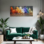 Laufende Sportler Farbe Explosion Stadtlandschaft